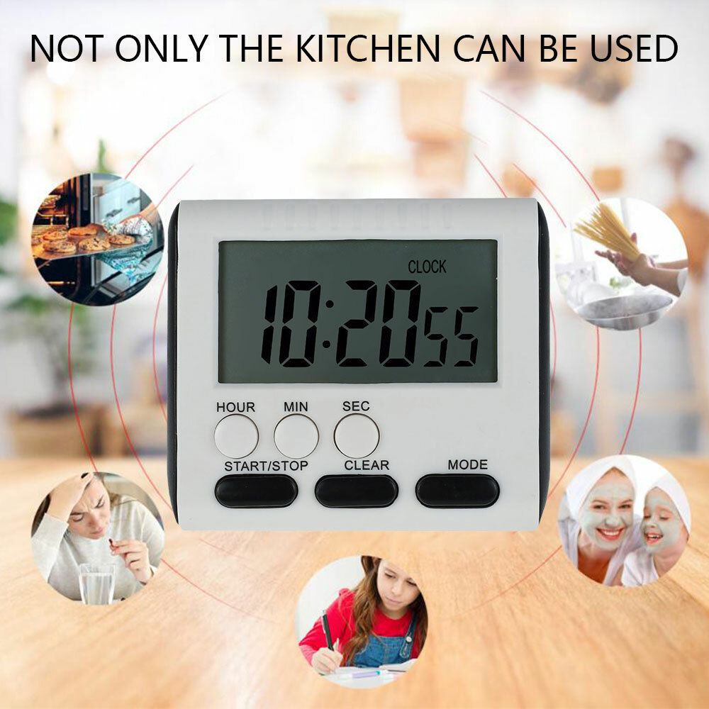 Large LCD Digital Kitchen Cooking Timer Count Down Up Clock Loud Alarm Magnetic