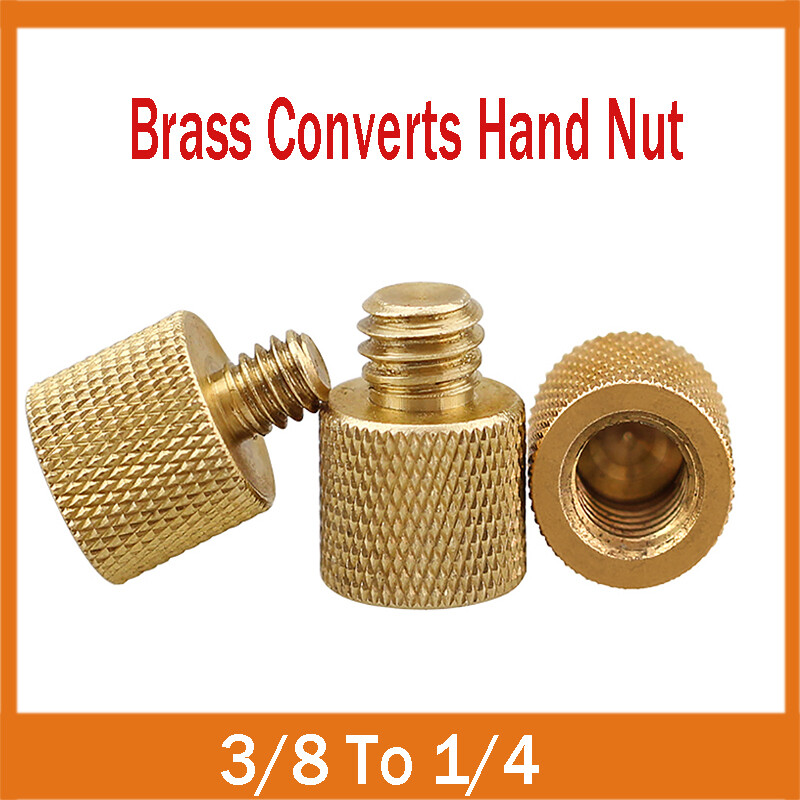 Brass Convertion Hand Nut Tripod Adaptor Screw 3/8 To 1/4 Adjustable Lock Screws
