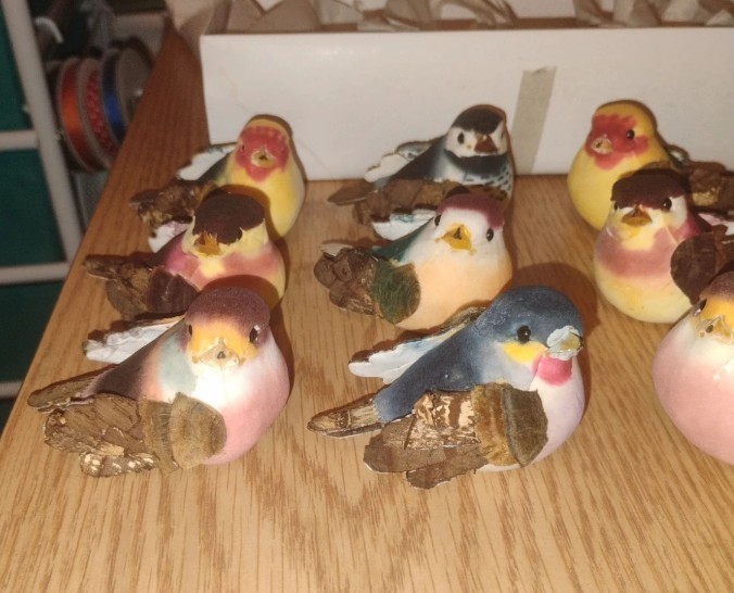 3" Mushroom Birds Great For Crafting, Wreaths Etc.