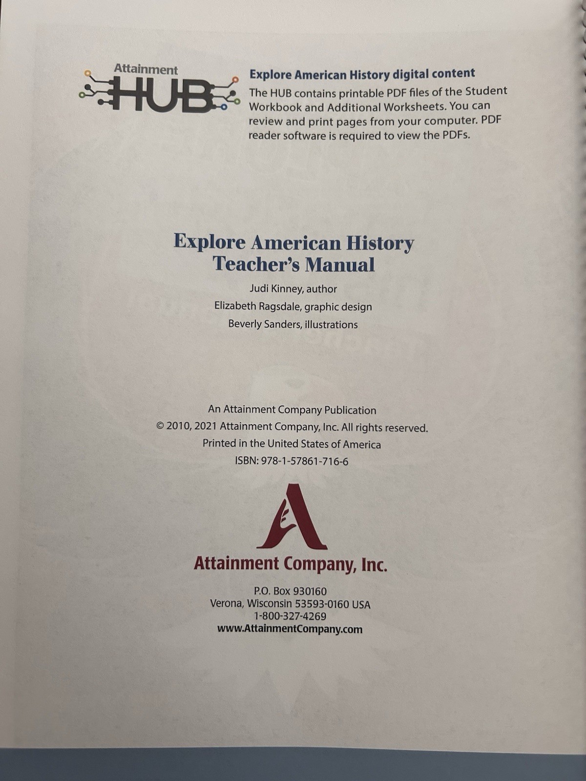 Explore American History Teacher’s Manual & Student Workbook