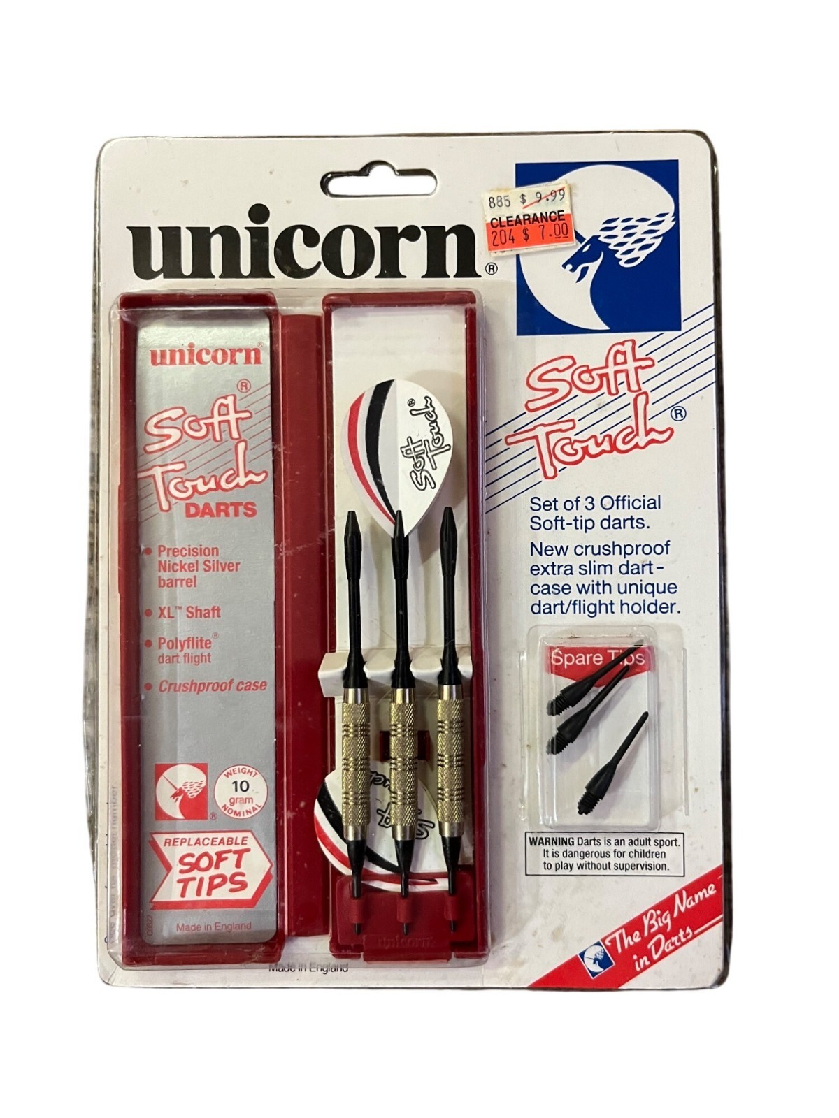 Vintage Unicorn Soft Touch Darts New Old Stock Set of 3 10G England