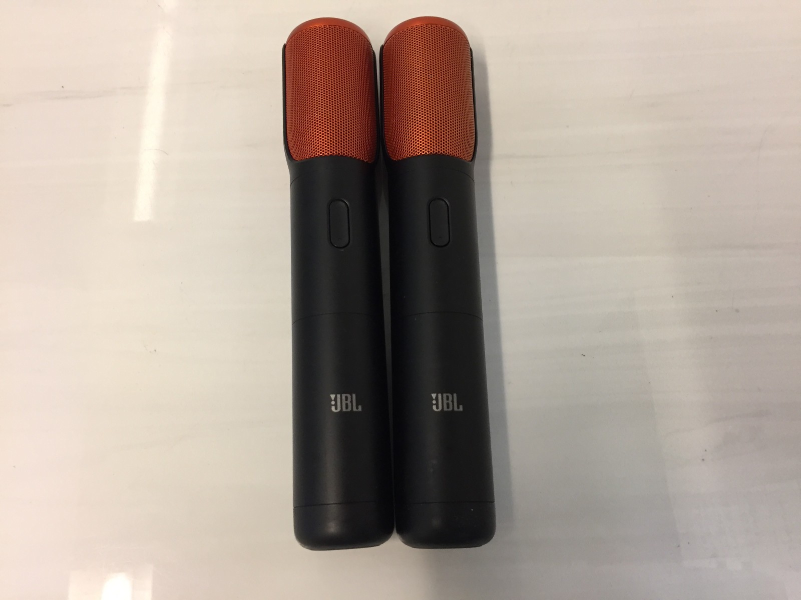 2x Genuine JBL PartyBox Encore Wireless Microphones Pair Orange Mesh Grille