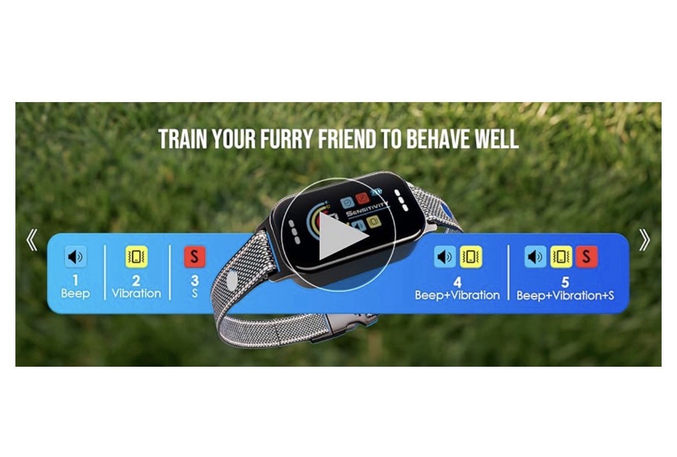 IP67 2 Pack Waterproof Rechargeable Dog Bark Collar w/ Vibration & Shock