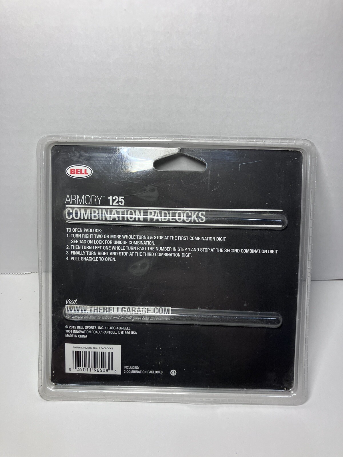 Bell Armory 125 Combination Padlocks, Black Combination - 2 Pack New Sealed