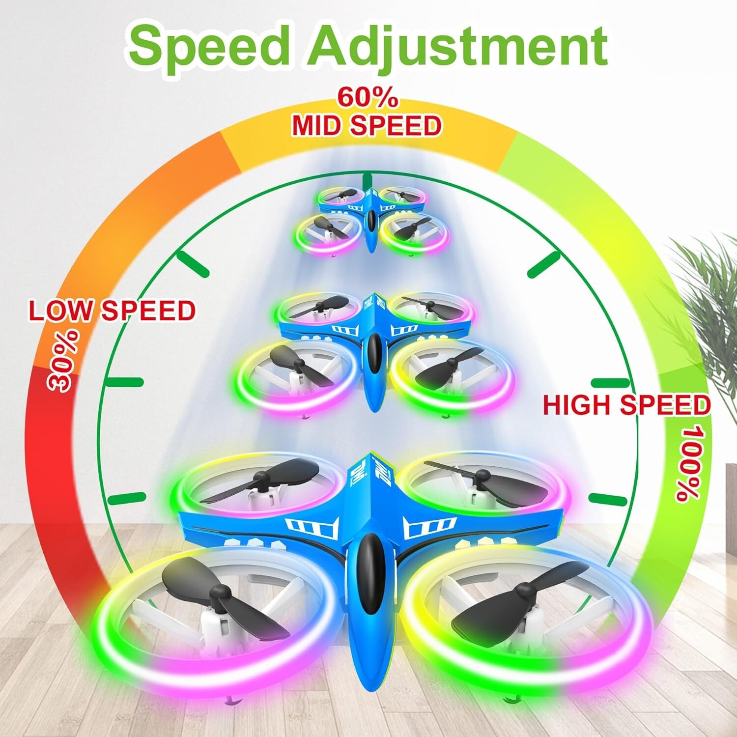 Blue Nano Quadcopter – Mini Drone with 15 Min Flight Time & Headless Mode