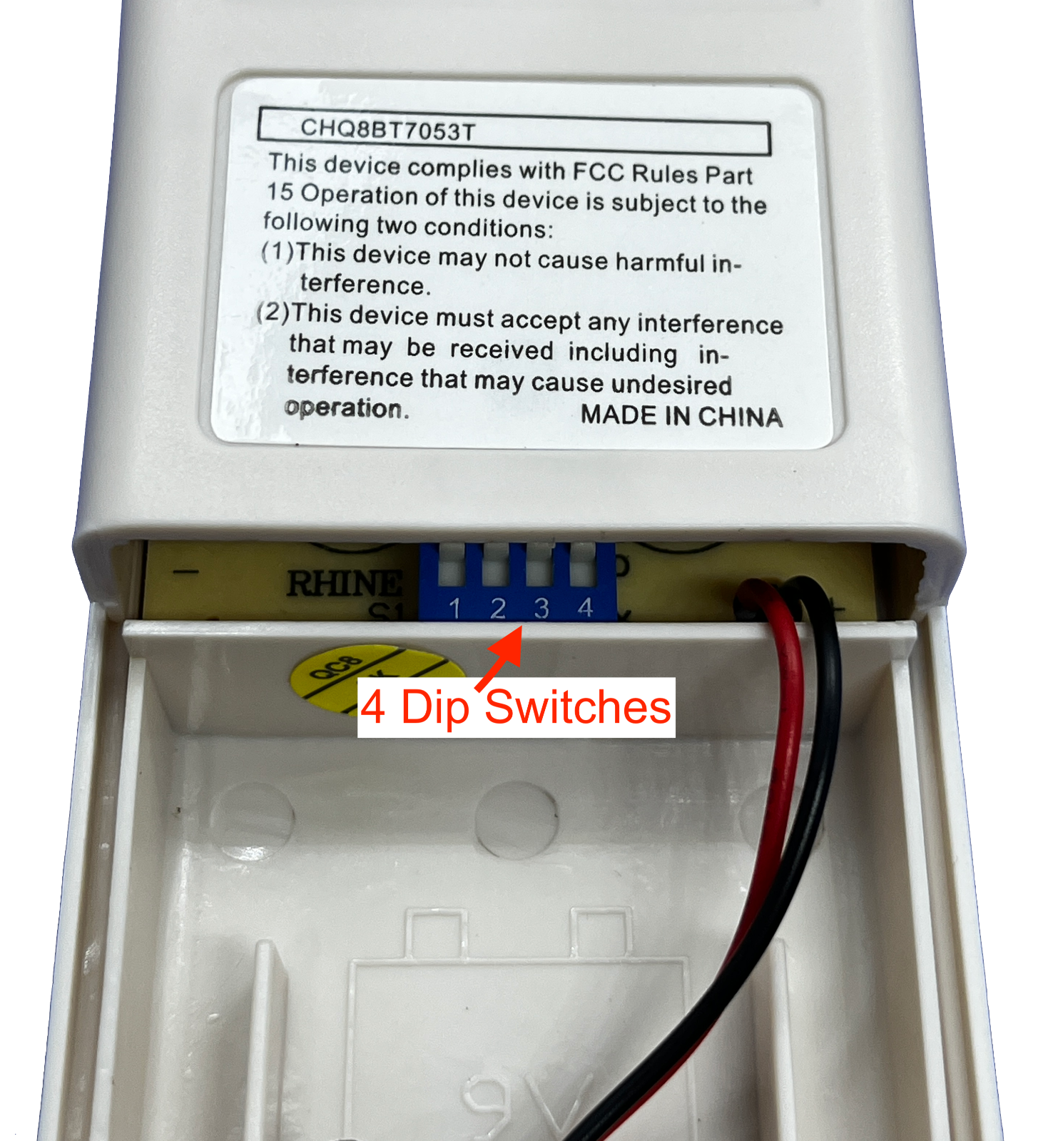 CHQ8BT7053T Ceiling Fan Remote 4 DIP SWITCH VERSION W/ TOP and BTM light