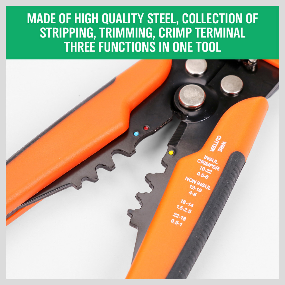 8'' Self-Adjusting Wire stripper Cable Cutter Electricians Crimping Tool New