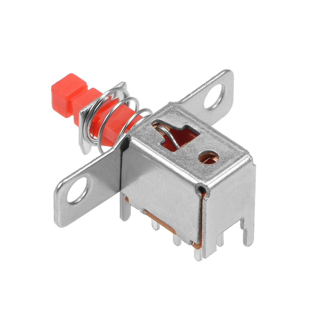 Push Button Switch, DPDT 6 Pin 1 Position Self-Locking Red 10pcs