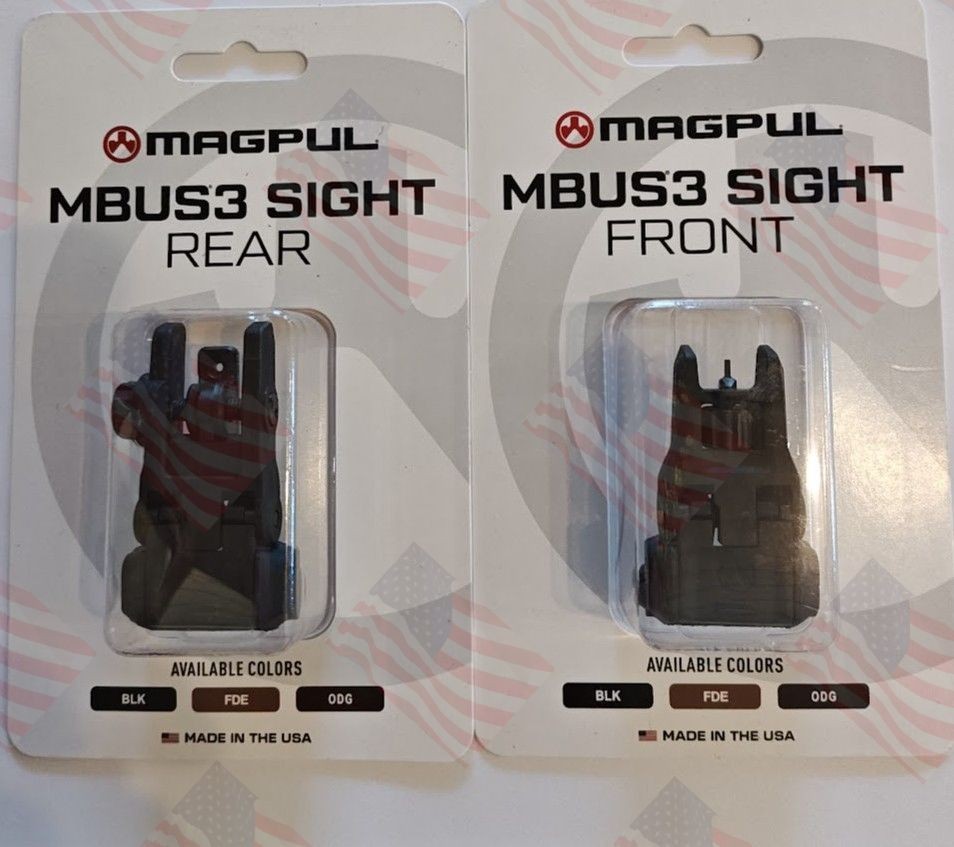 MBUS3 Black Sight Set Gen 3 BUIS-Front & Rear Flip Up Sights - Free Ship USA 250