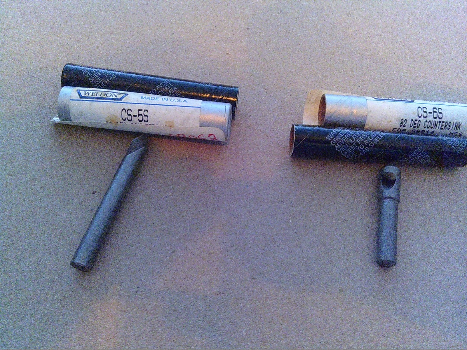 TWO !! Weldon 82 Degree Countersink & Deburring Bits Made In USA