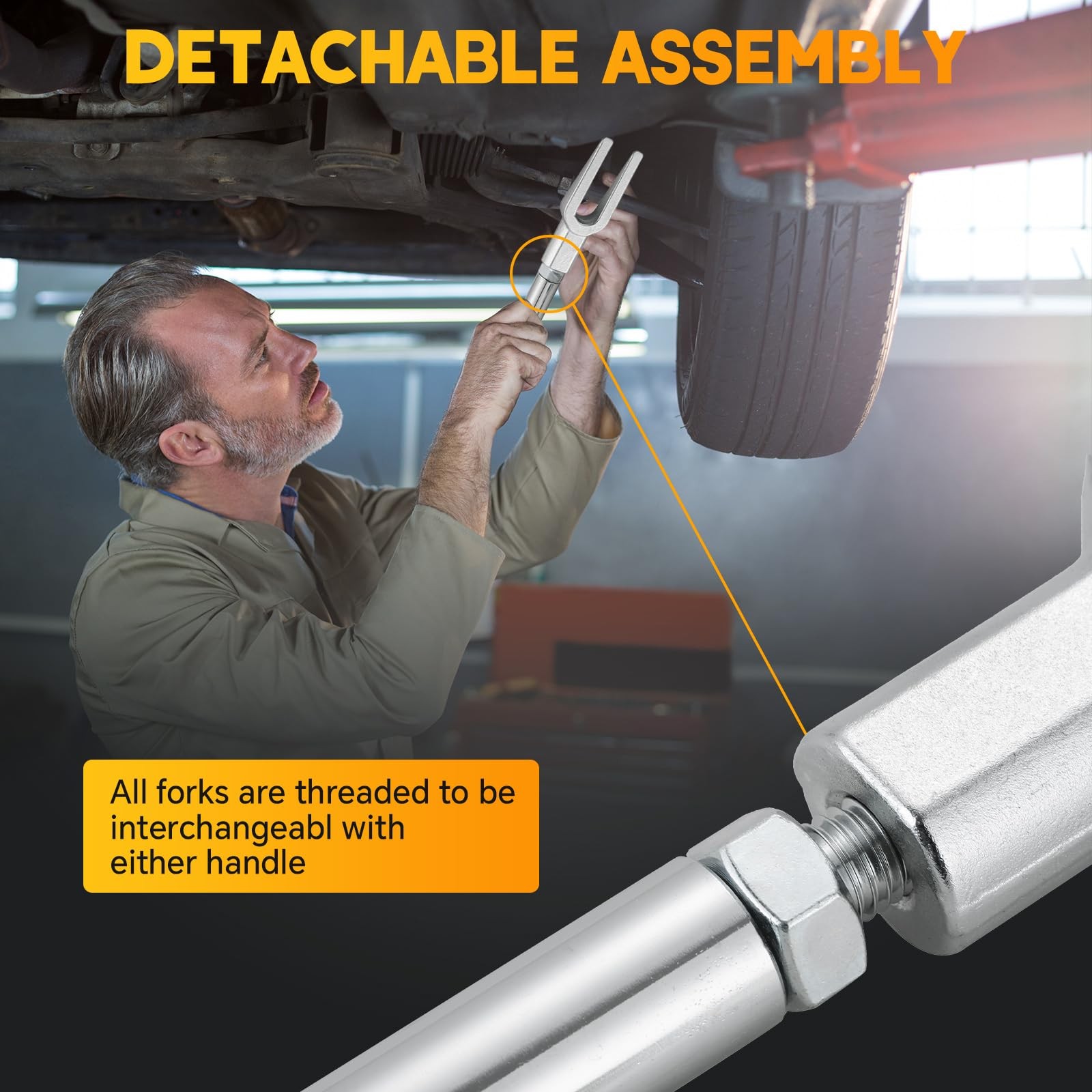 weyleity Ball Joint Separator Set | 5PCS Pickle Fork Splitter Kit Tie Rod Too...