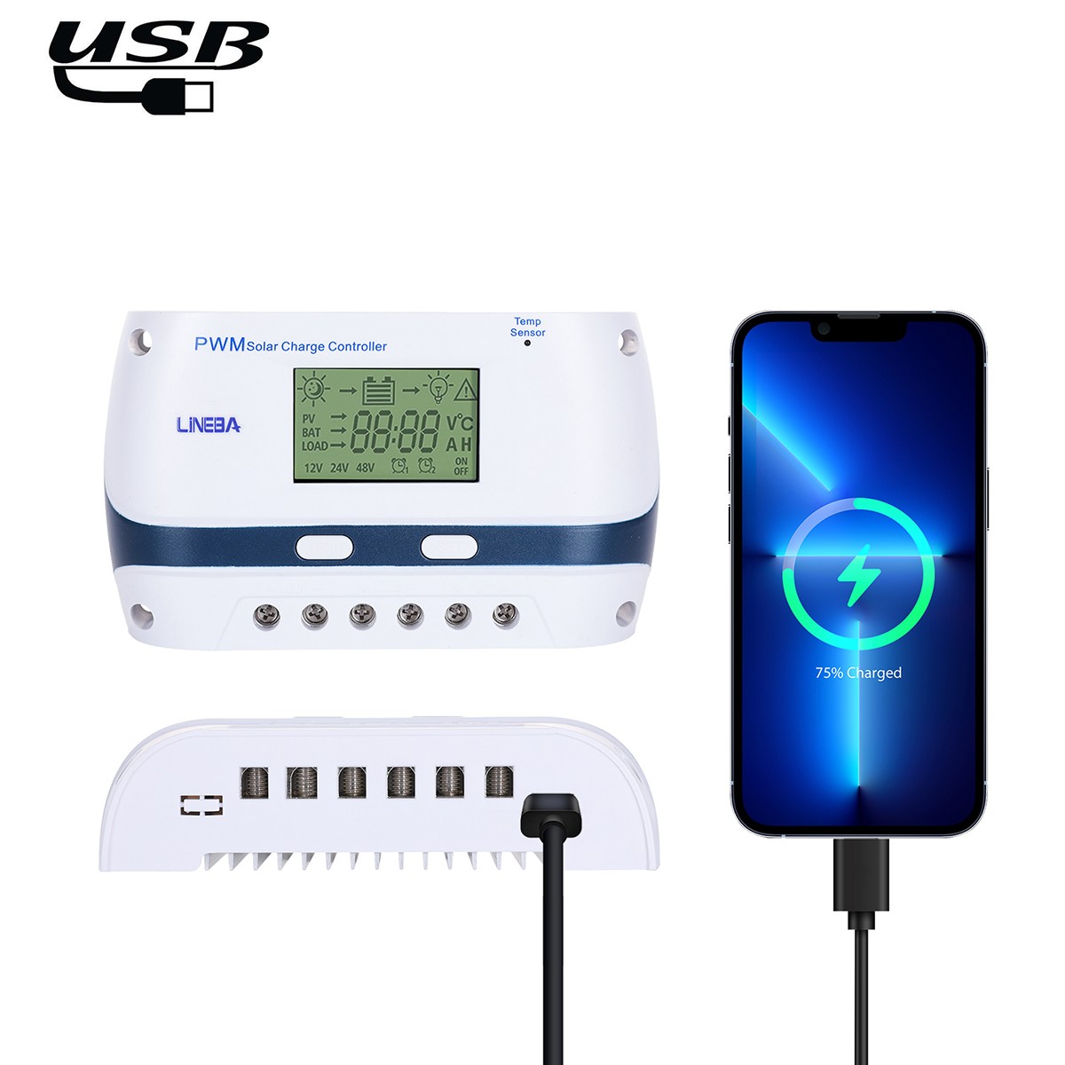100A MPPT Solar Panel Regulator Charge Controller 12-48V Auto Focus Tracking LCD