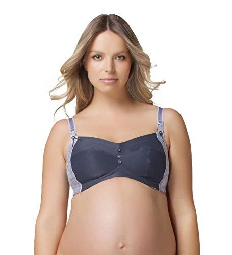 Cake Lingerie Women's Maternity and Nursing Sorbet Bra, Slate 38D UK/ 38D US