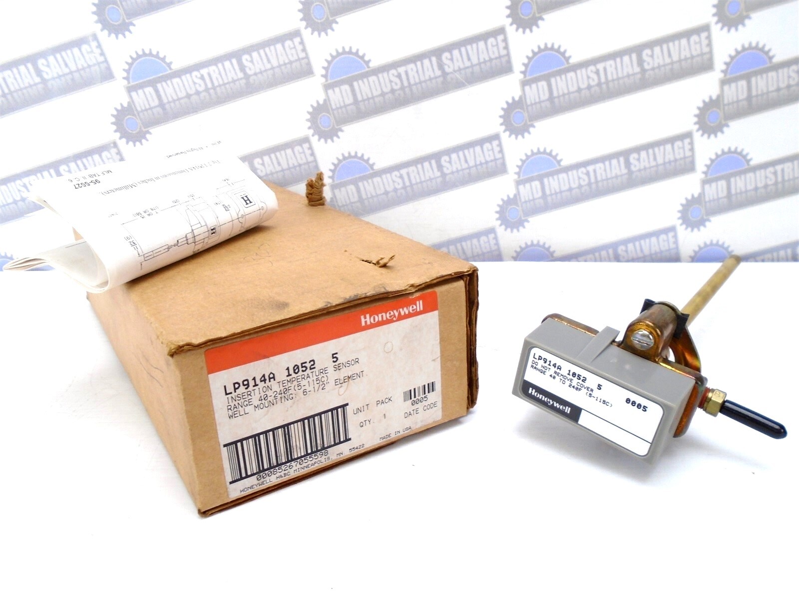 Honeywell - LP914A-1052-5 - PNEUMATIC INSERTION TEMPERATURE SENSOR 40F-240F