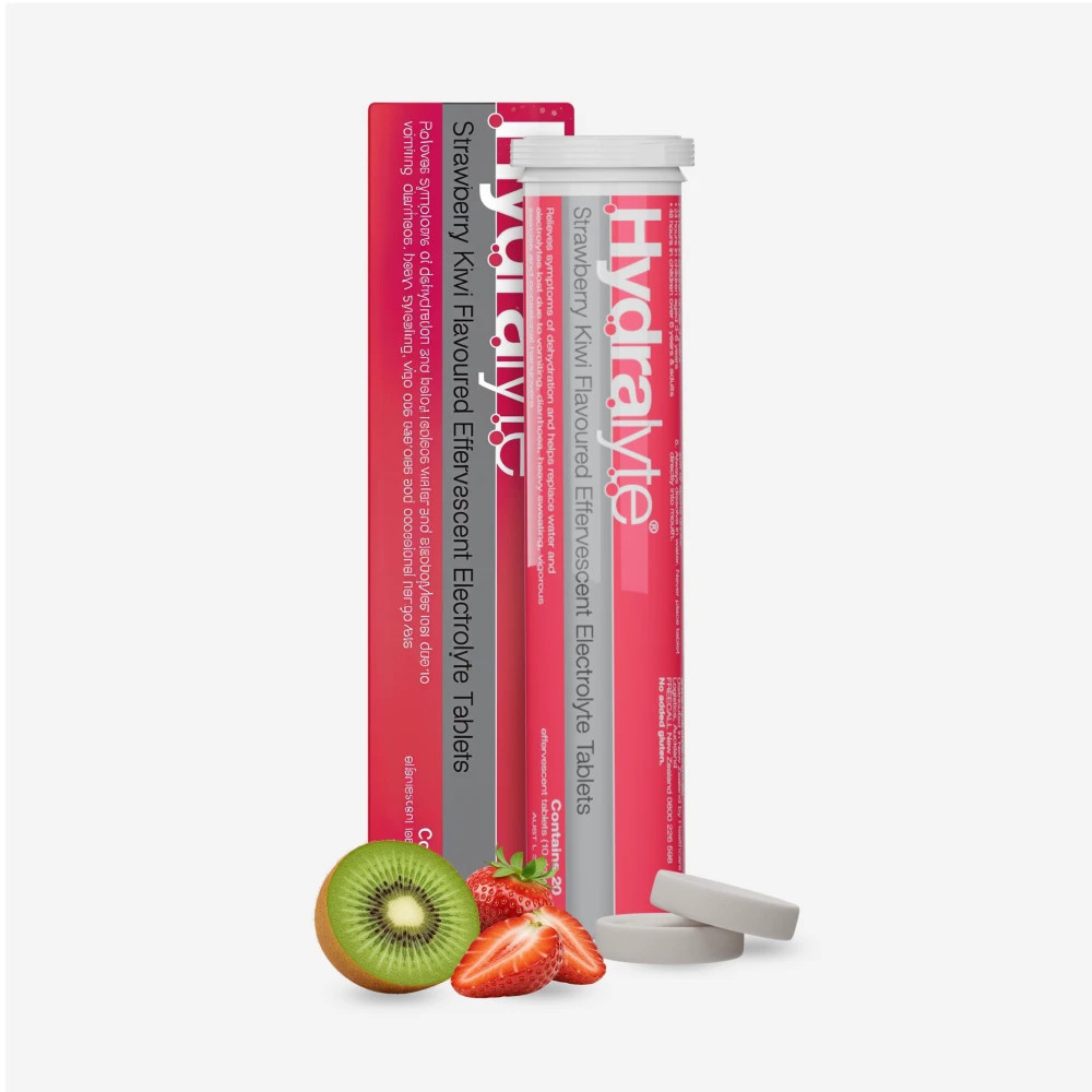 Hydralyte Effervescent Strawberry Kiwi 20 Tablets EXP: 09/26