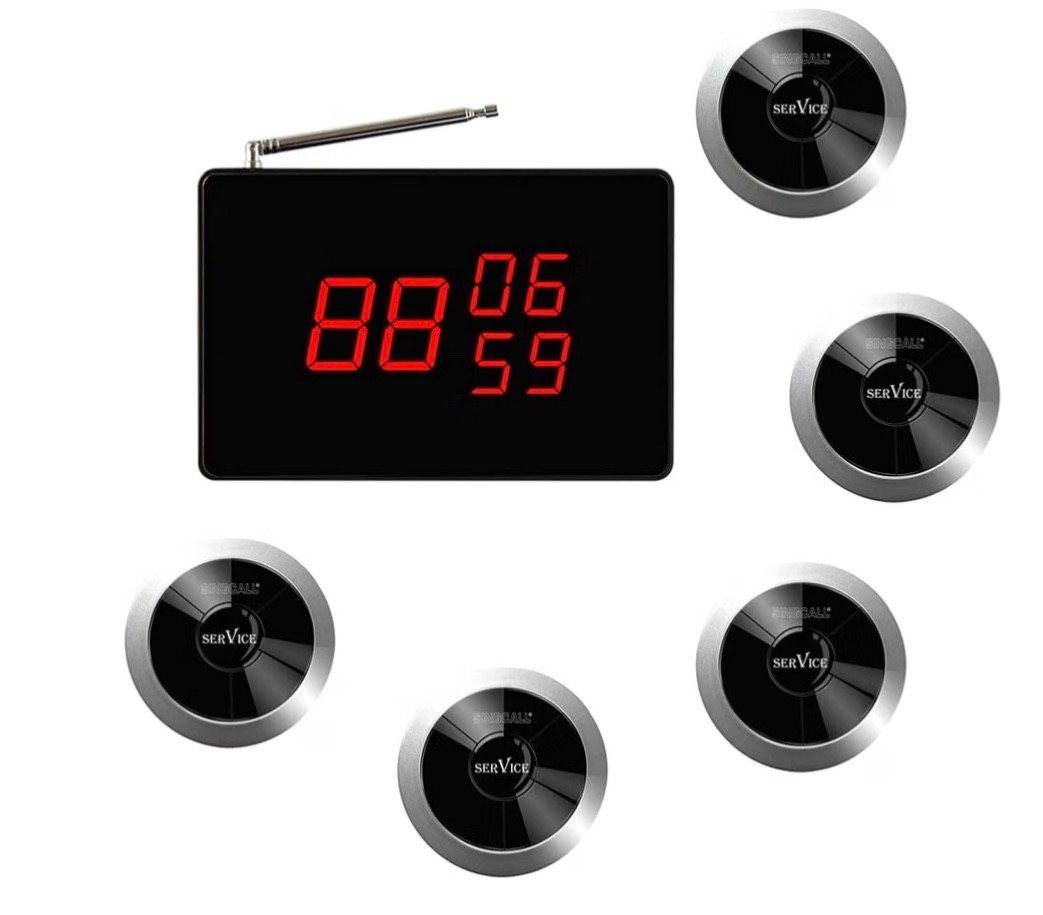 Wireless Restaurant Calling System Waiter Call Button Bell Alert Notifier Beeper
