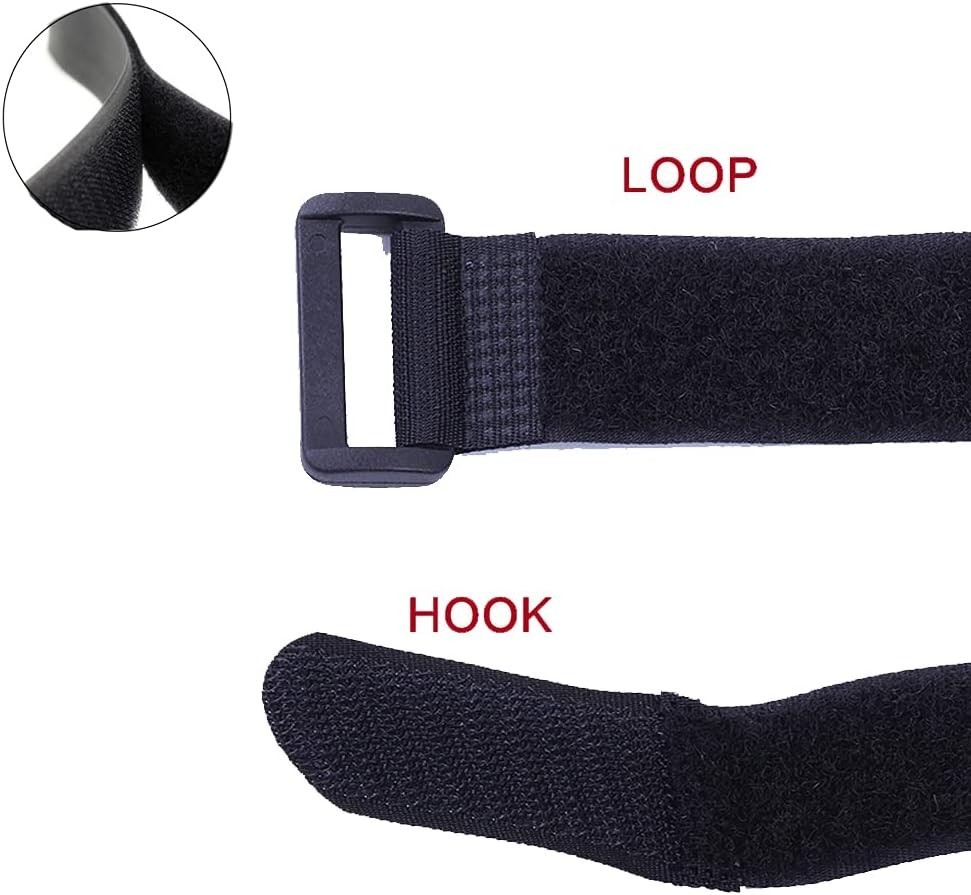 10-Pack Reusable Self-Adhesive Nylon Cable Straps - Adjustable & Tidy 1" x 8"