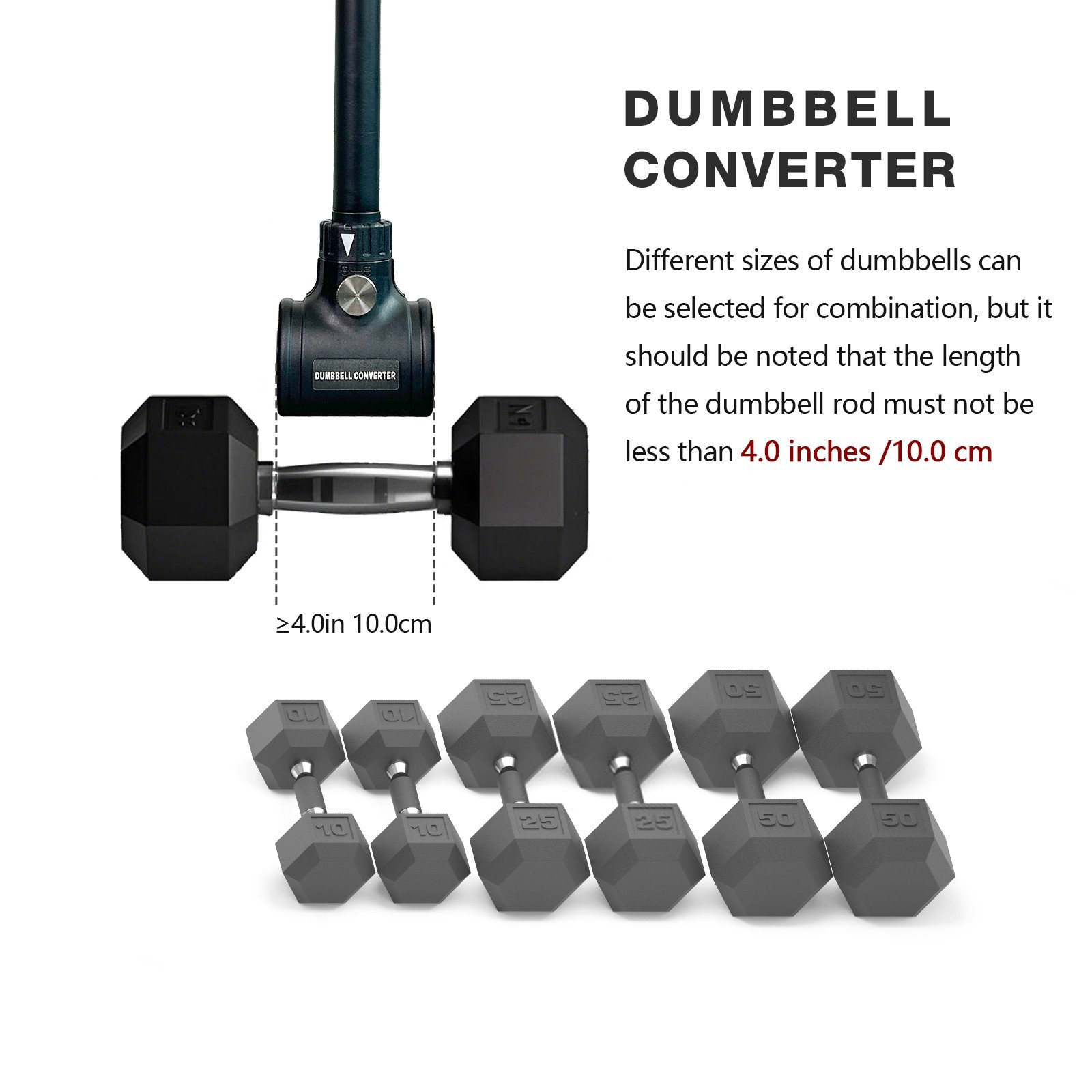 Upgrade Split Dumbbell Barbell Converter Bar Adjustable Capacitry Gym Strength