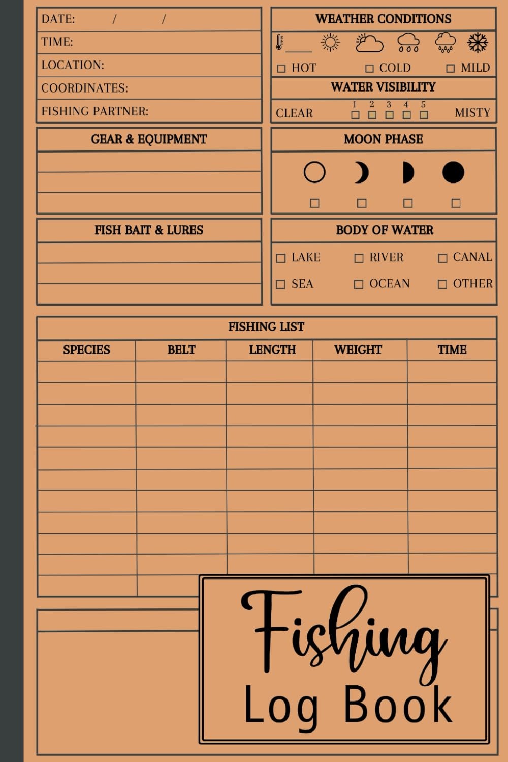 Fishing Log Book: Journal to Record Activities for Anglers