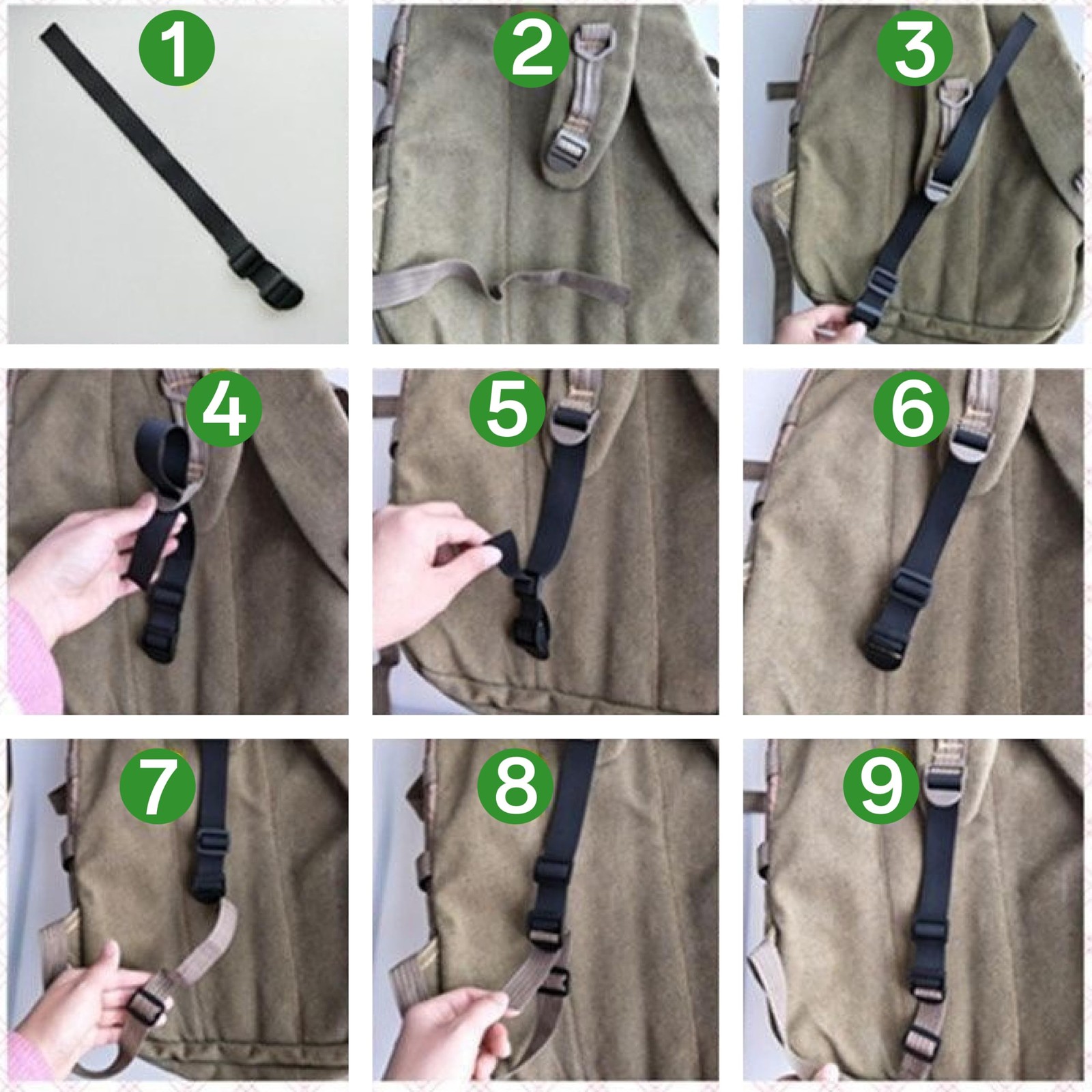 4 Pack Backpack Extender Strap Extension Connector, Adjustable Buckles for Tr...