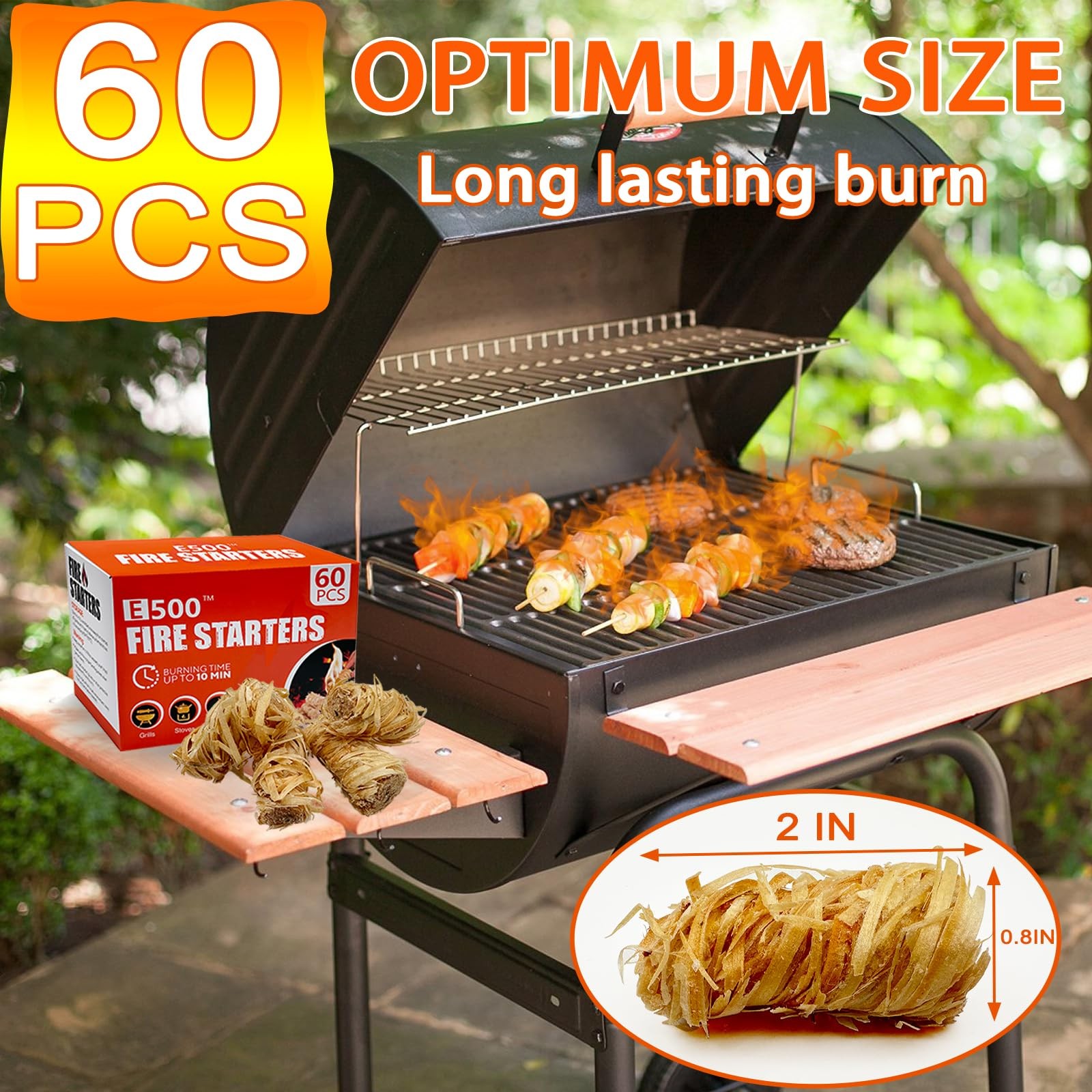 Fire Starter - Natural Fire Starters for Fireplace, Campfires, Chimney, BBQ, ...