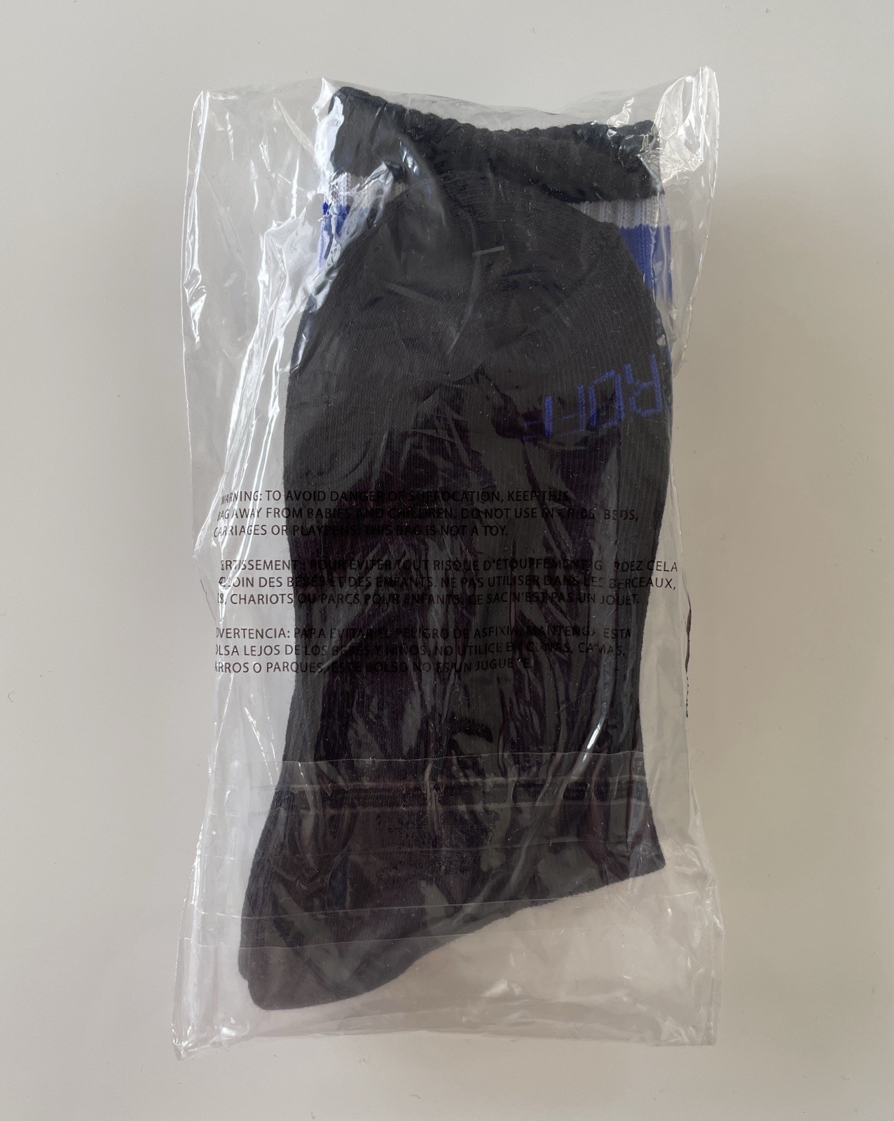 Fort Troff MS Troff DL Black & Blue Pocket Security Crew Socks w/ Zipper Pocket