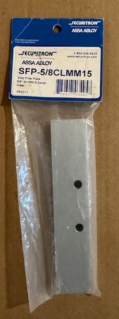 Securitron SFP-5/8CLMM15  Stop Filler Plate Clear Anodized Assa Abloy Ships FREE