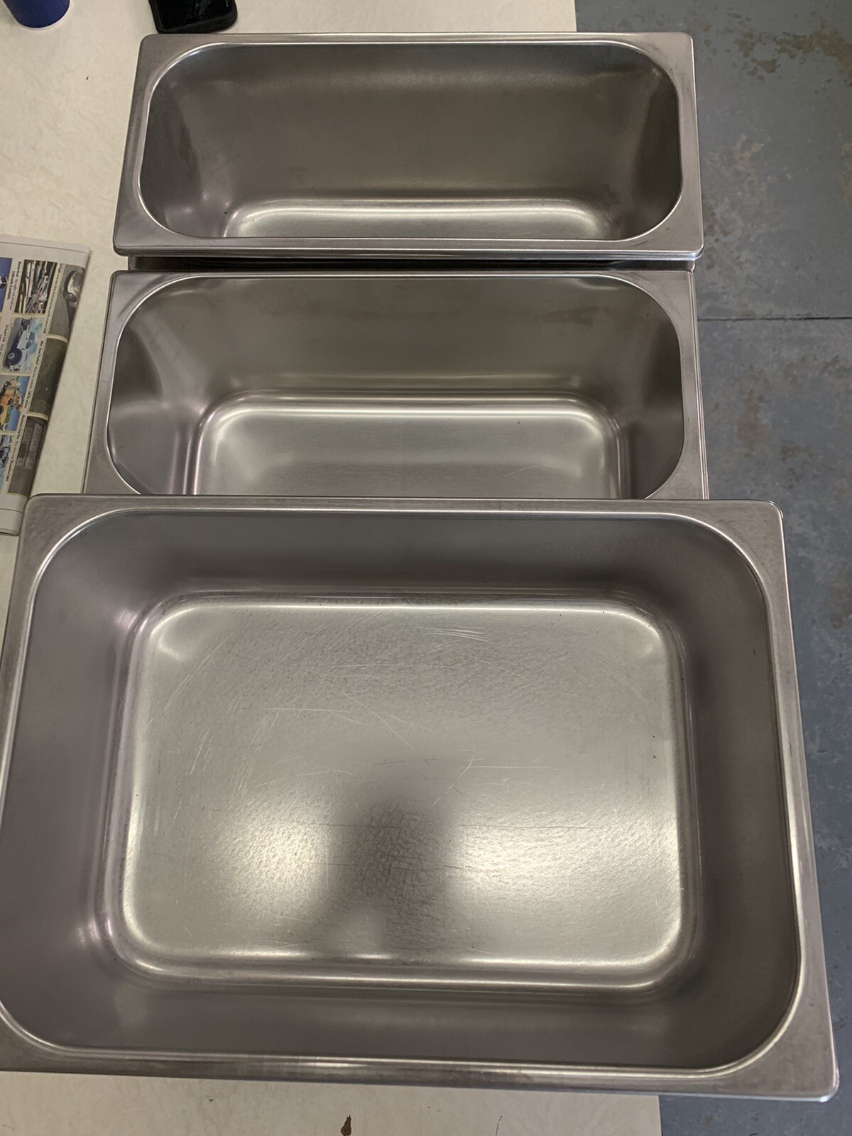 7 Single Pans, 4 Double Pans Stainless Steel For Gelato/Ice Cream New