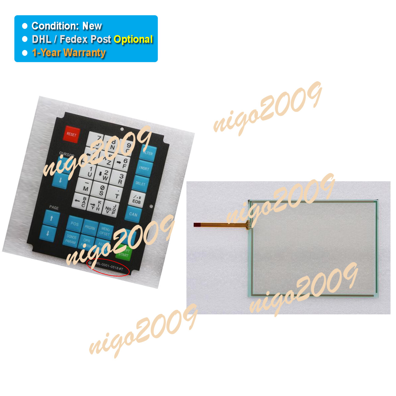 Fit for Fanuc A98L-0001-0518#T Touch Screen Glass Membrane One-Year Warranty