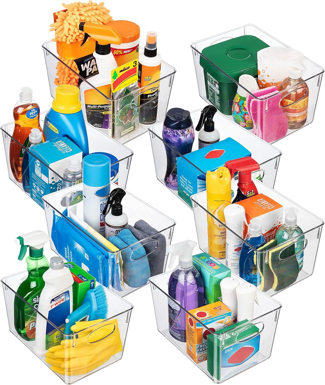 Plastic Storage Boxes with Lids - Perfect for Sideboard Organization - 8-Pack