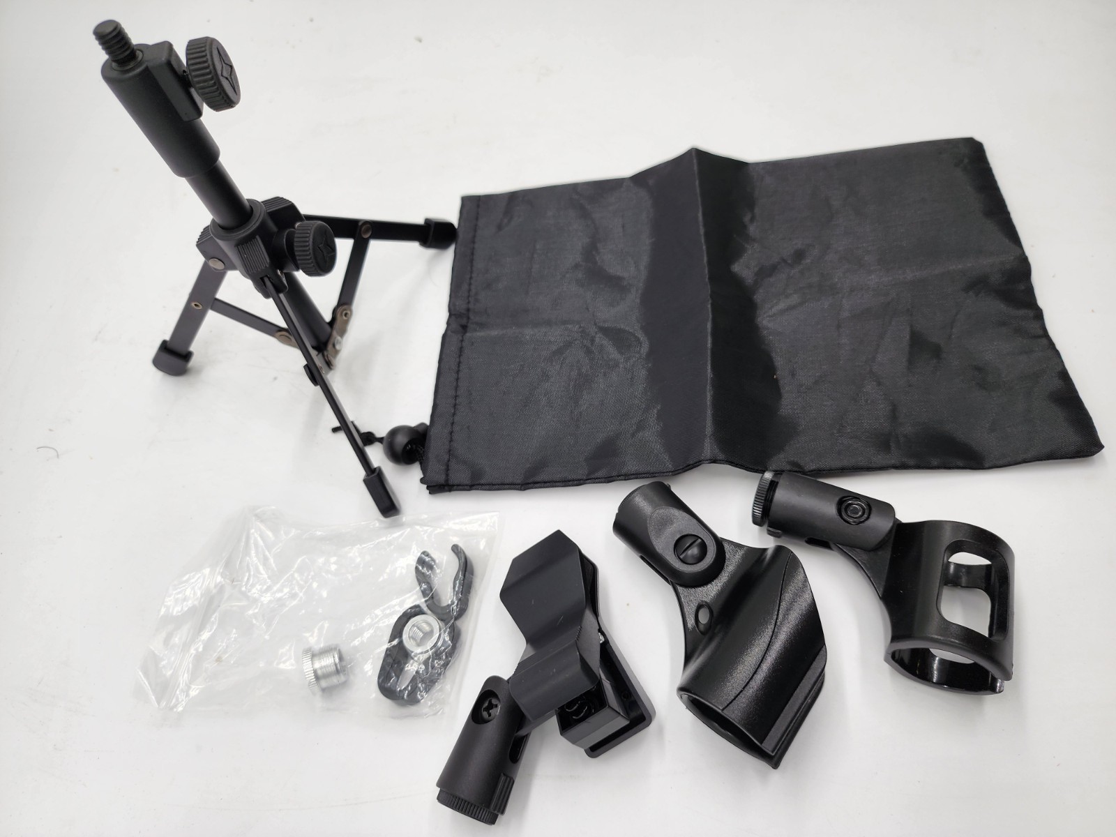 4 Pack Desktop Microphone Stand Clamp Mount Kit Adjustable Table Mic Holder New