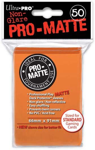 Pro-Matte Sleeves (50ct) - Orange Ultra Pro GAMING SUPPLY BRAND NEW ABUGames