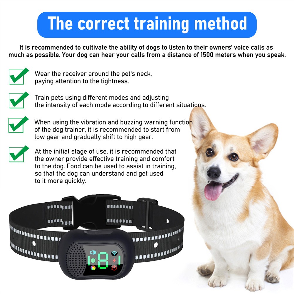 For 3 Dogs Training Collars with Remote Rechargeable Waterproof Shock E-Collars