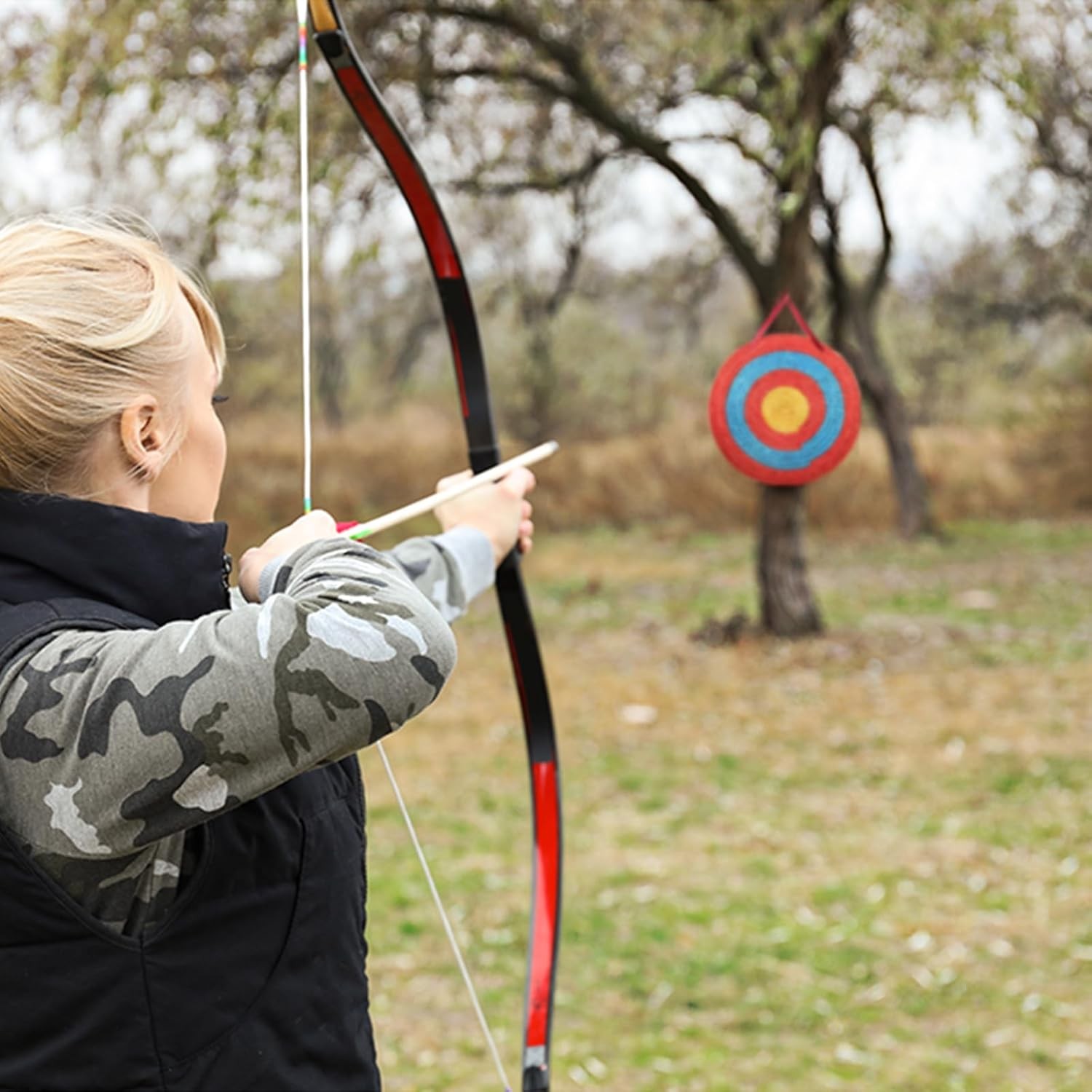 Traditional Hand-Made Solid Straw round Archery Target Shooting Bow