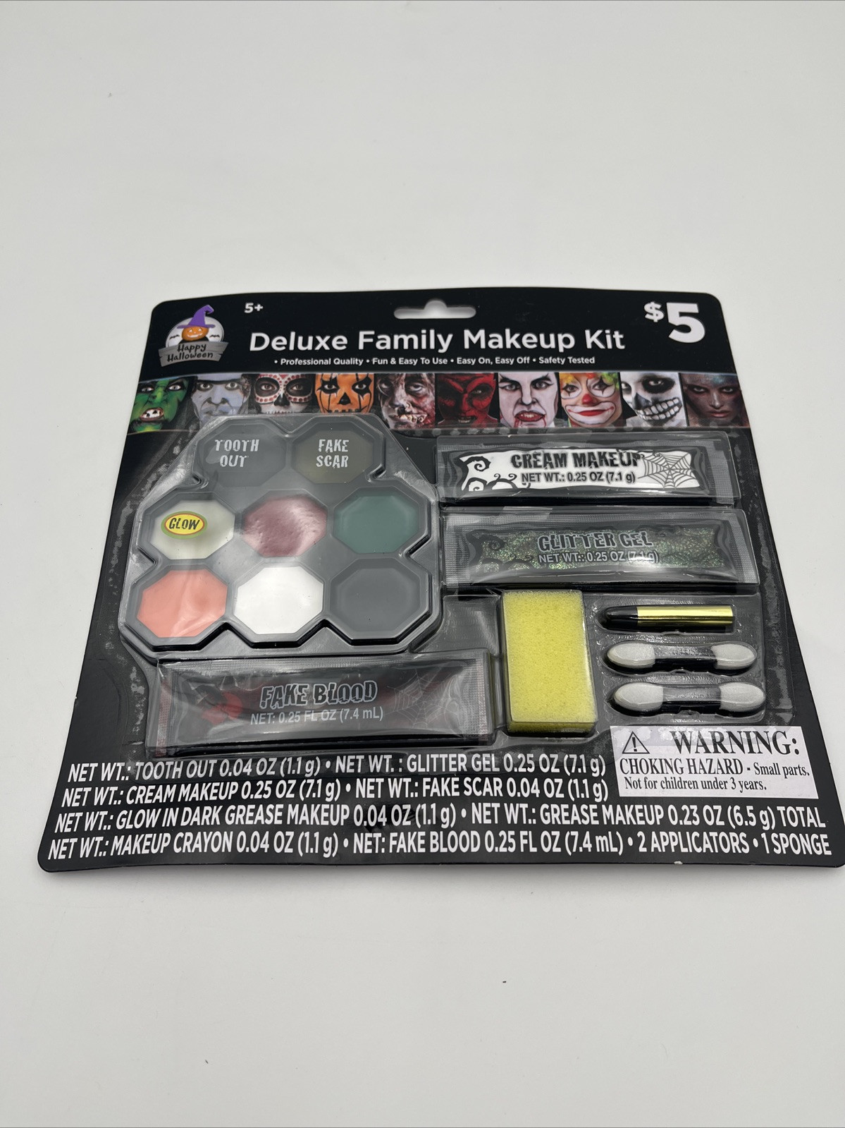 Happy Halloween Deluxe Makeup Kit Fake Scar Fake Blood Tooth Out White Glow Tool