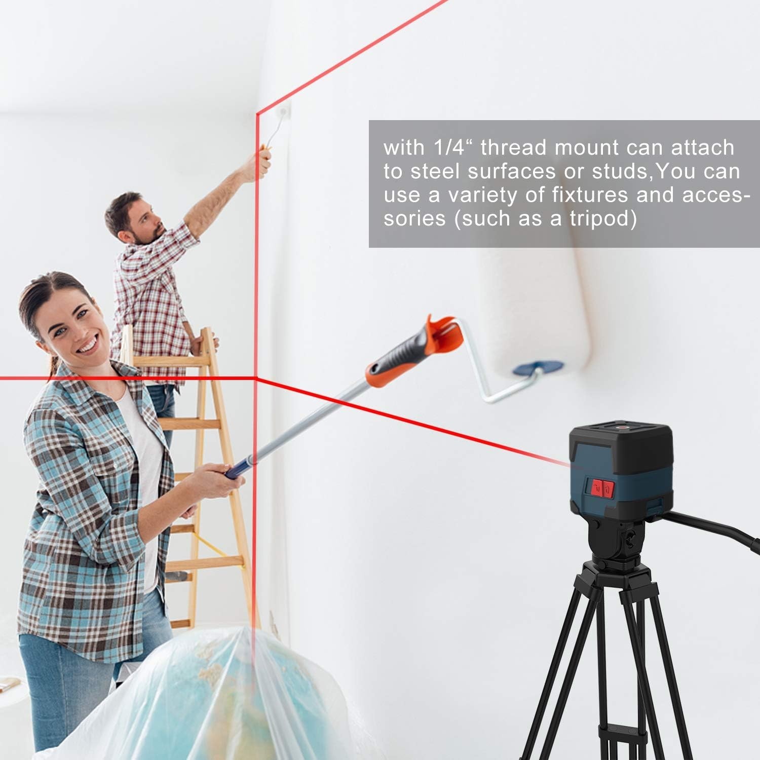 High Visibility Red Laser Level - Self-Leveling & Manual Modes for Accuracy