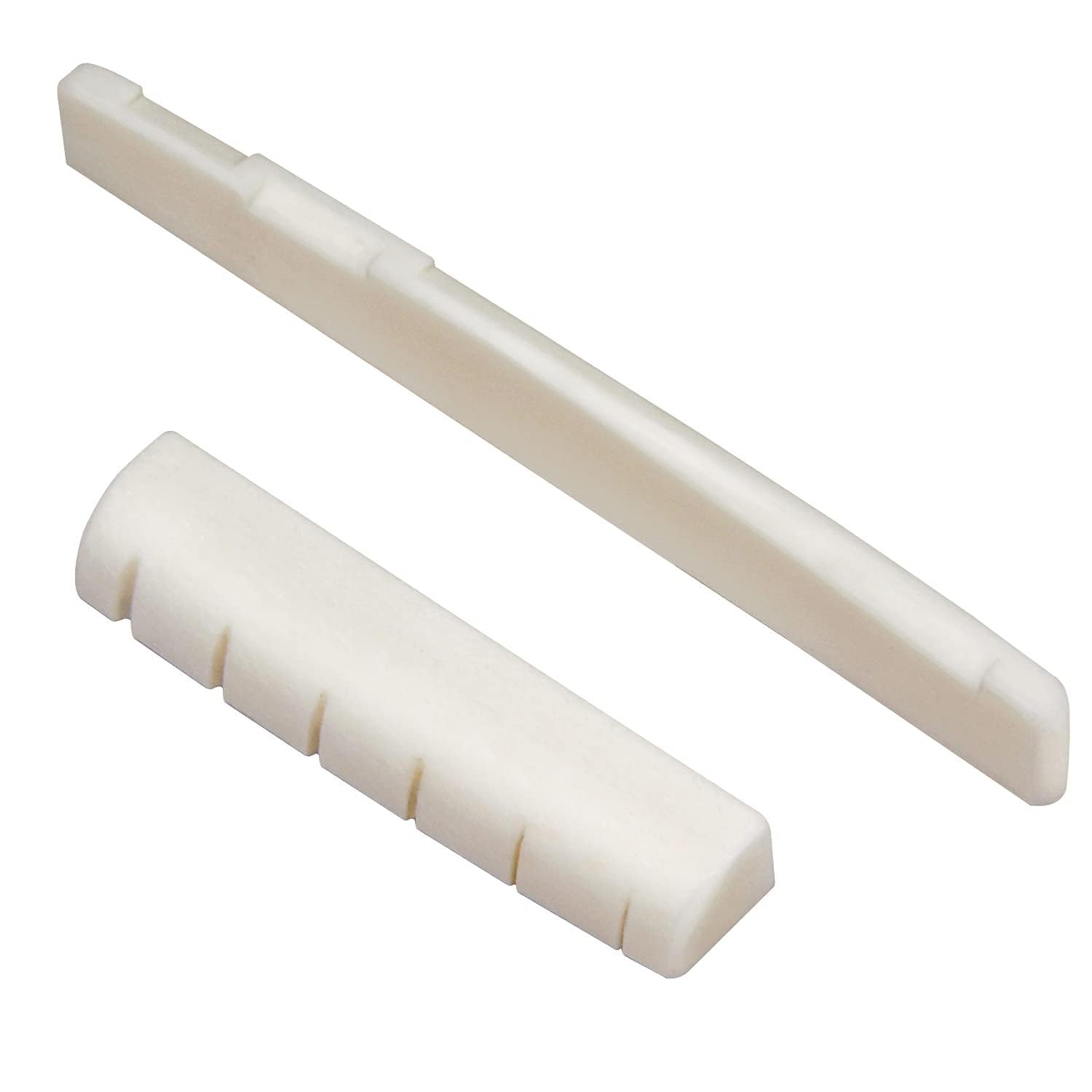 Blisstime 6 String Acoustic Guitar Bone Bridge Saddle And Nut Made Of