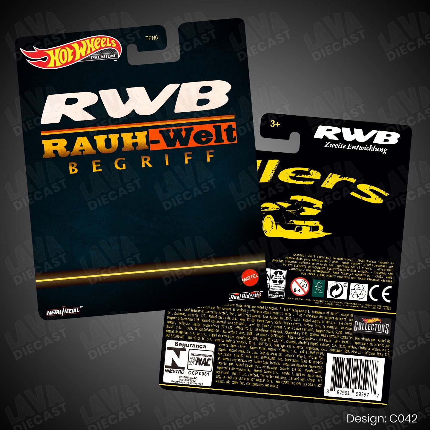 RWB Porsche 930 Custom Hot Wheels Premium Card Diecast RAUH-Welt Collectible JDM