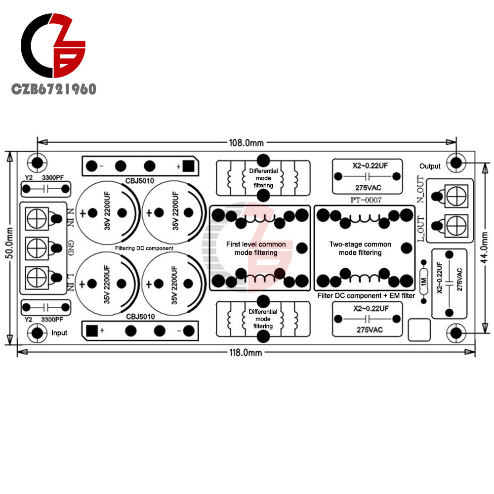 AC110-250V Amplifier Audio Power Filter EMI Filter DC High Current 4A/10A/20A