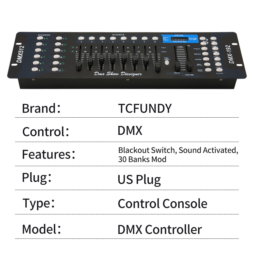 192 Channel Controller Operator Console For Stage DJ Party Lighting DMX 512