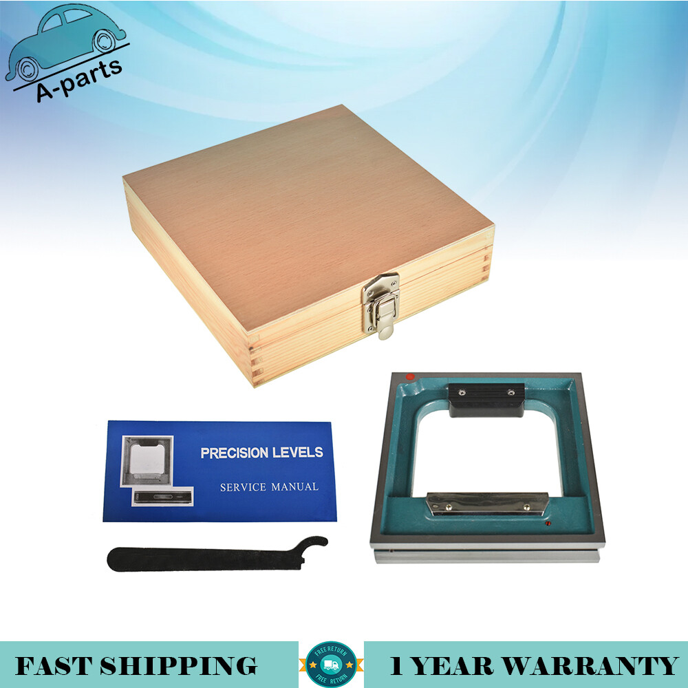 8" X 1-9/16" X 8" .0002" High Precision Frame Spirit Level Graduation USA