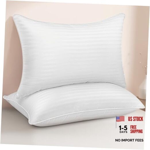Size Bed Pillows Set of 2 - Breathable Premium Down Alternative Sleeping Queen