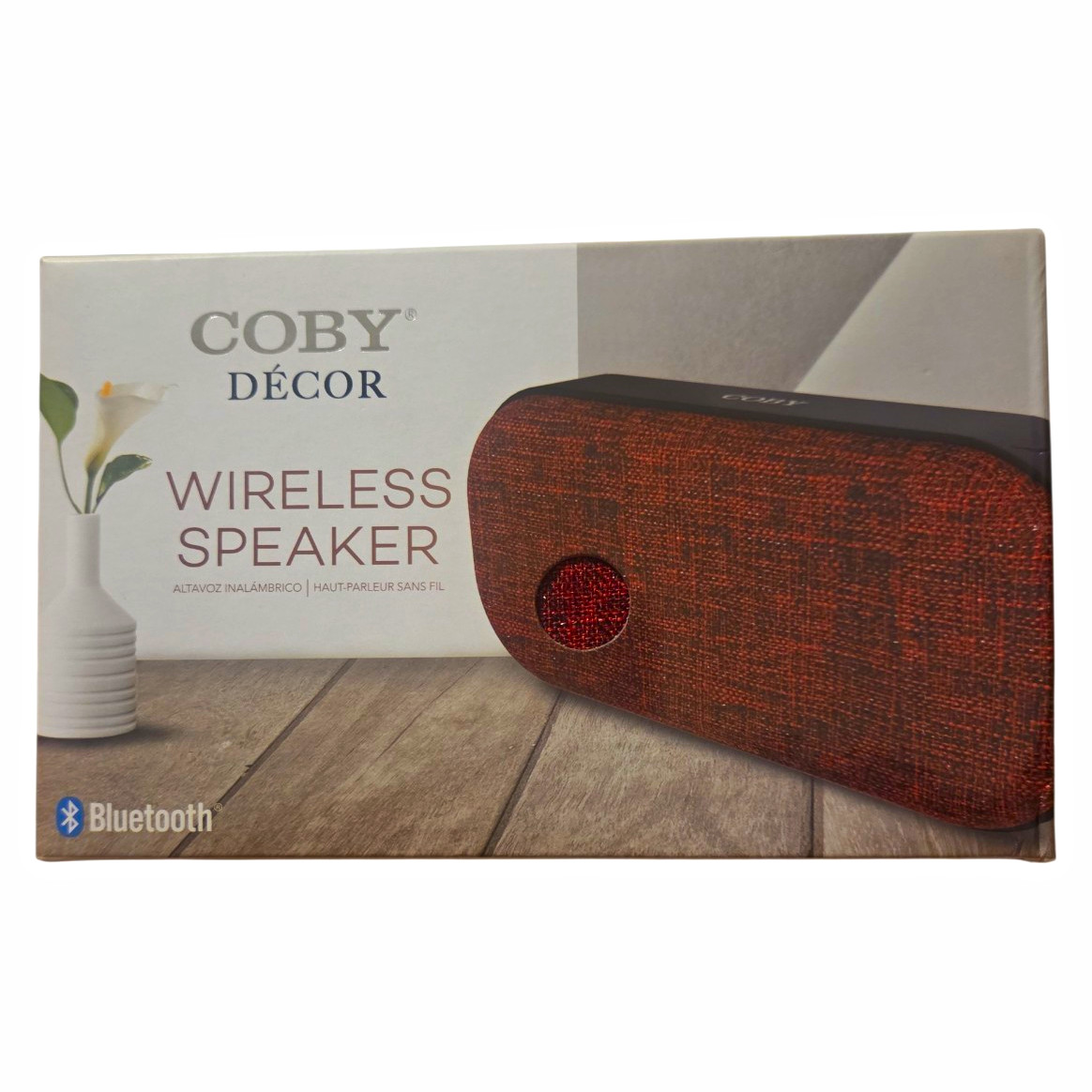Coby coby Wireless Bluetooth Speaker, Rectangular, USB Input, Red/Black