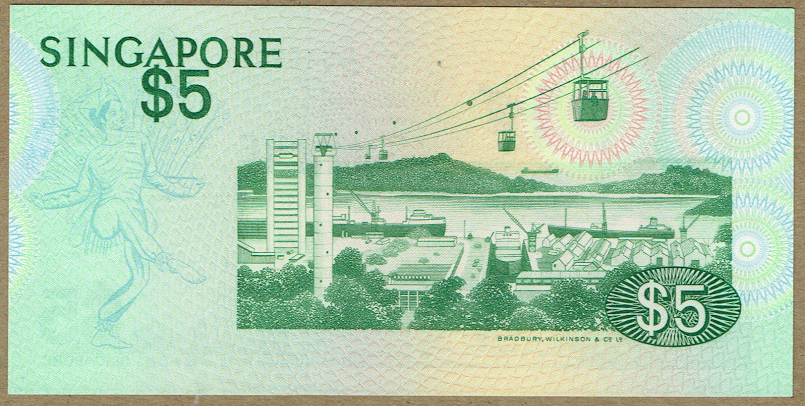 SINGAPORE ND(1976) $5 & $1 (PICK#10 & 9) CH CU