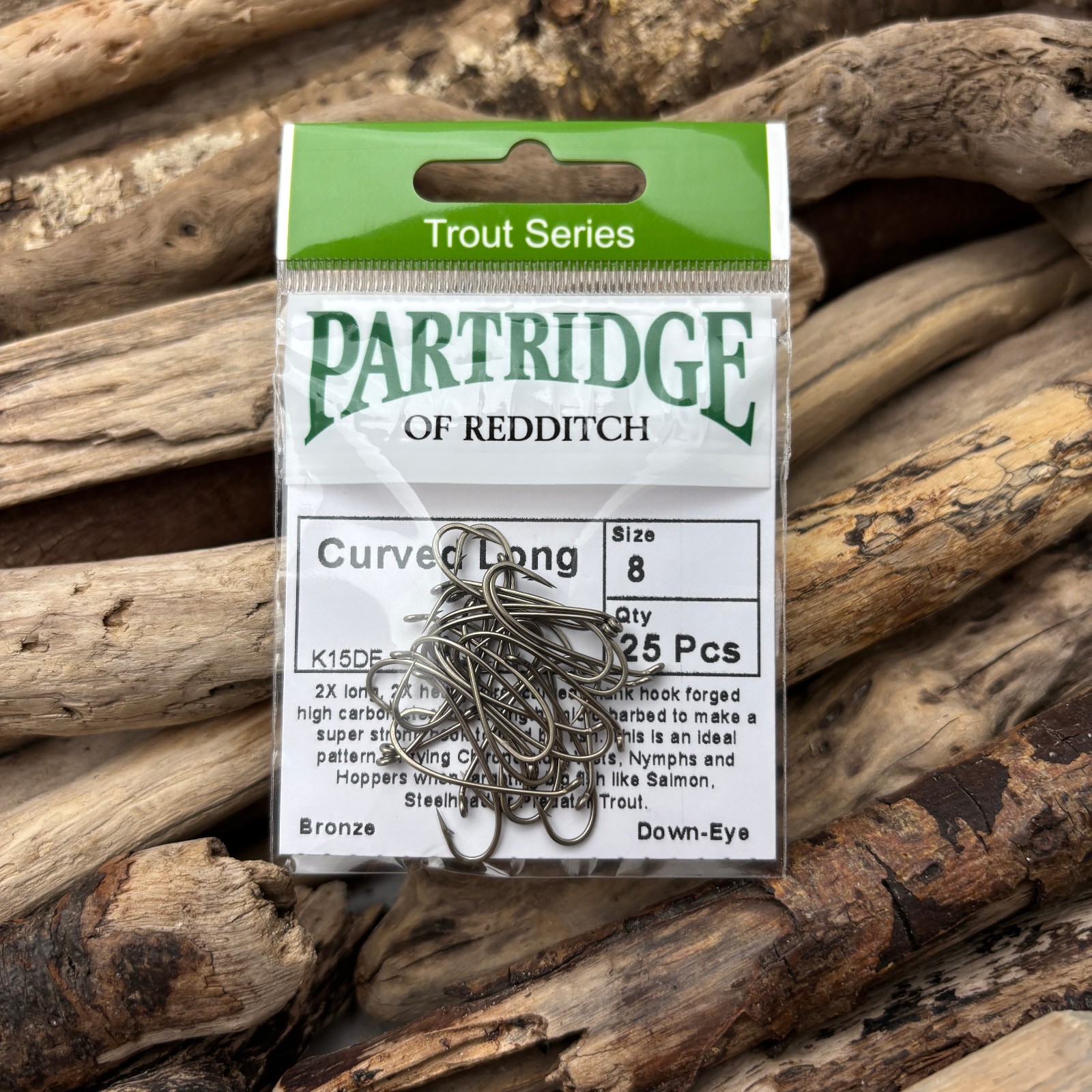 Partridge Trout K15DE Curved Long Hook for tying Chironomids, Nymphs and Hoppers