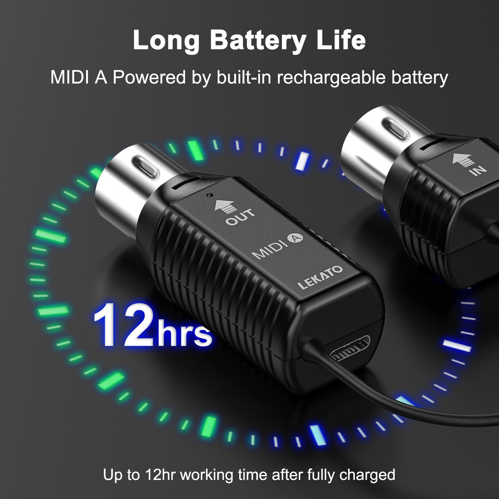 LEKATO Wireless MIDI Adapter bluetooth 5 PIN USB MIDI Interface Low Latency