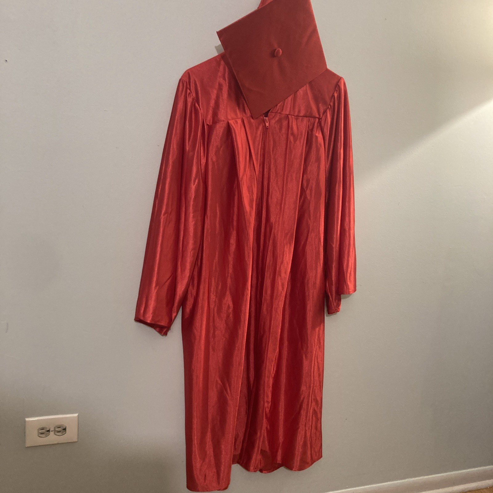 RED SCHOOL GRADUATION CUP and GOWN . 45”