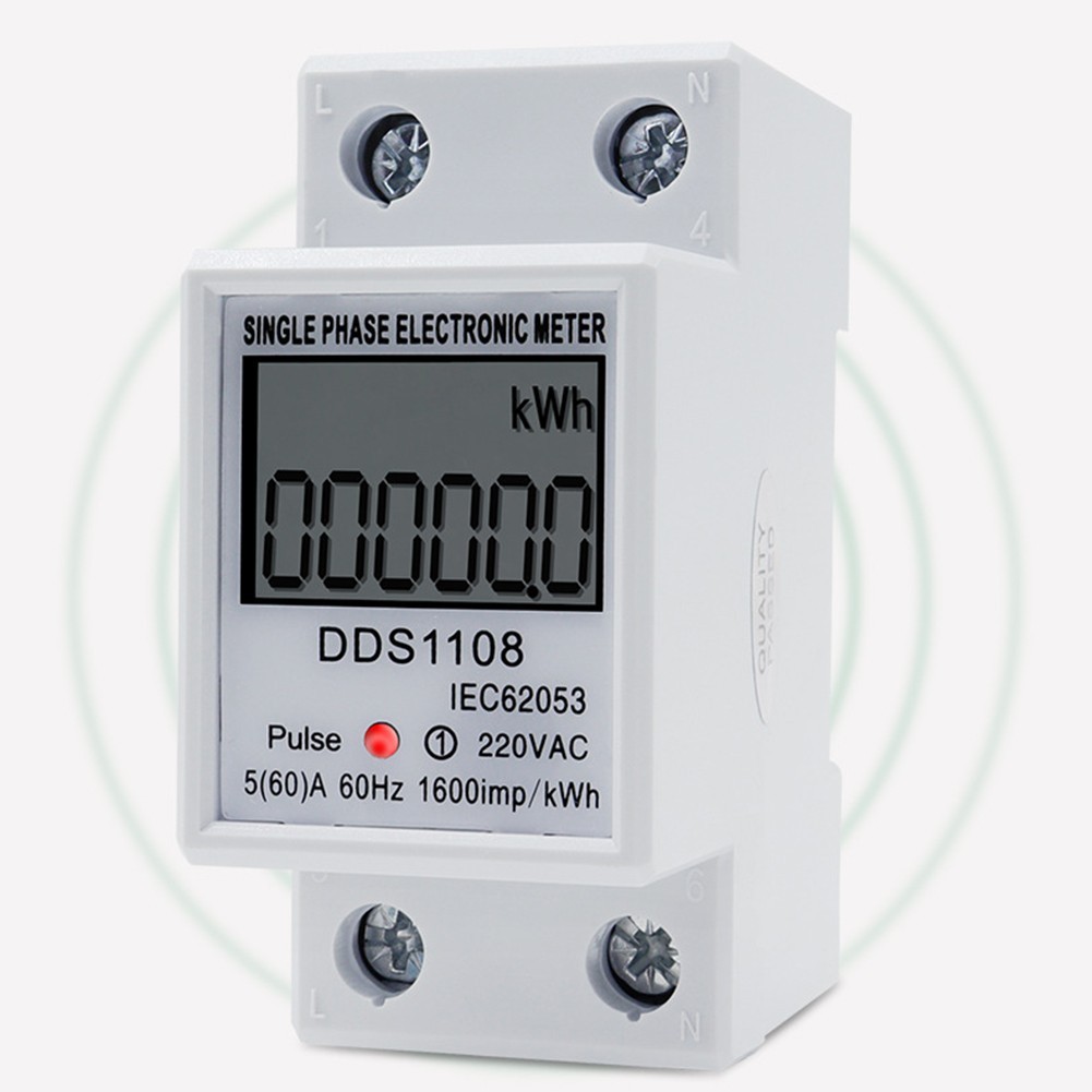 Power DDS1108 Single Phase Digital Meter AC220V 60A LCD Display