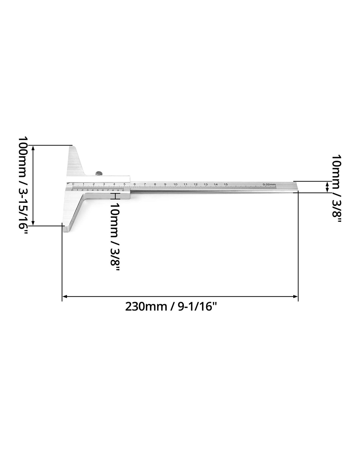 QWORK Depth Vernier Caliper, 0-150mm Aluminum Micrometer Gauge Measuring...