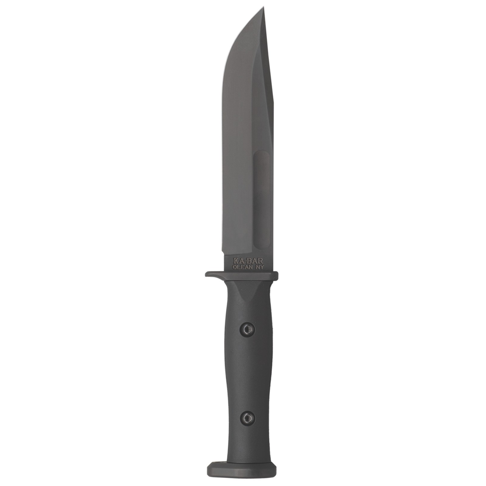 KA-BAR Slabby Fixed Blade Knife 6-9/10? 1095 Cro-Van Nylon Handle Black